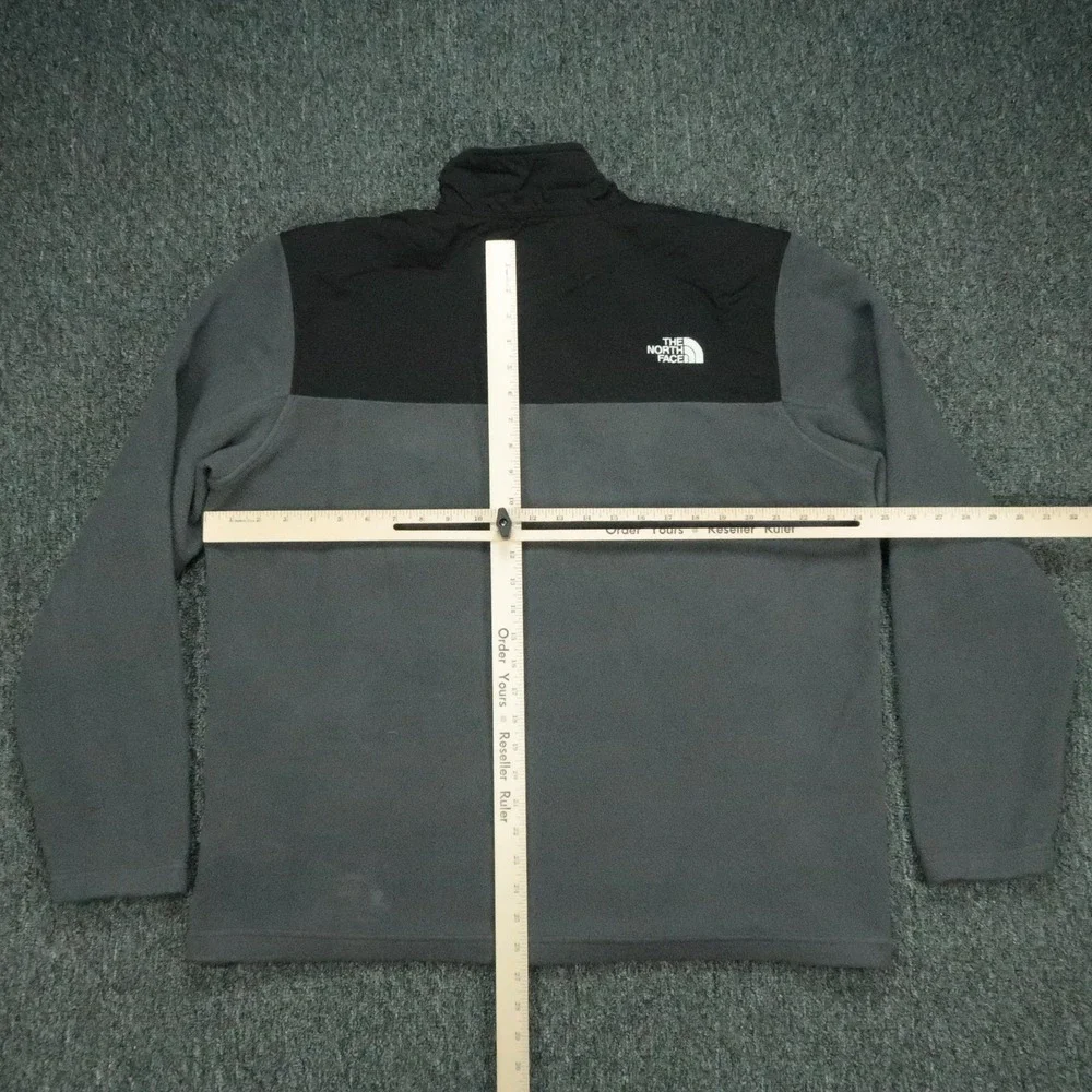 The North Face Jacket Mens XL Gray Black Tunda Full Zip Pockets Fleece Hiking